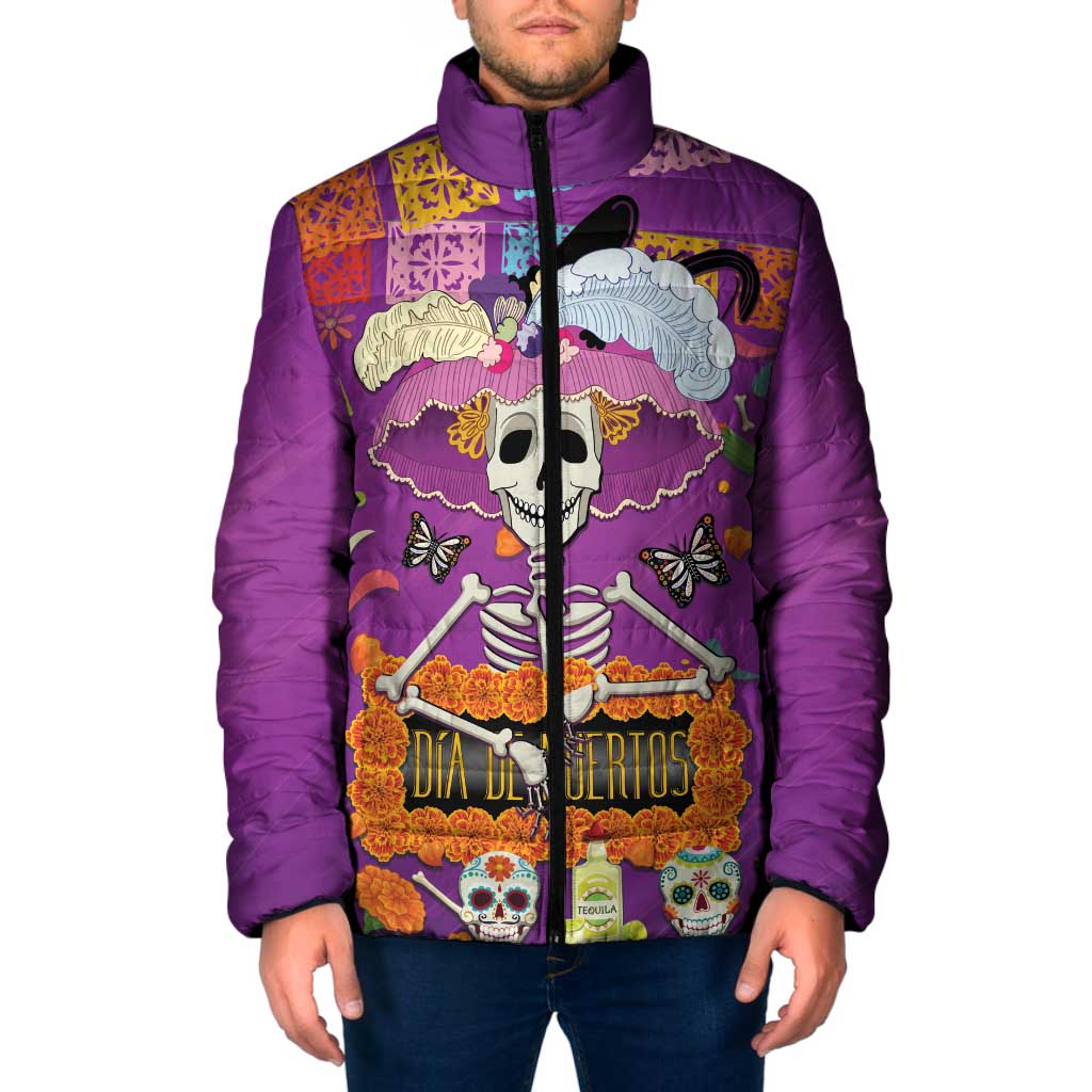 Dia De Muertos Mexico Padded Jacket La Calavera Catrina - Wonder Print Shop