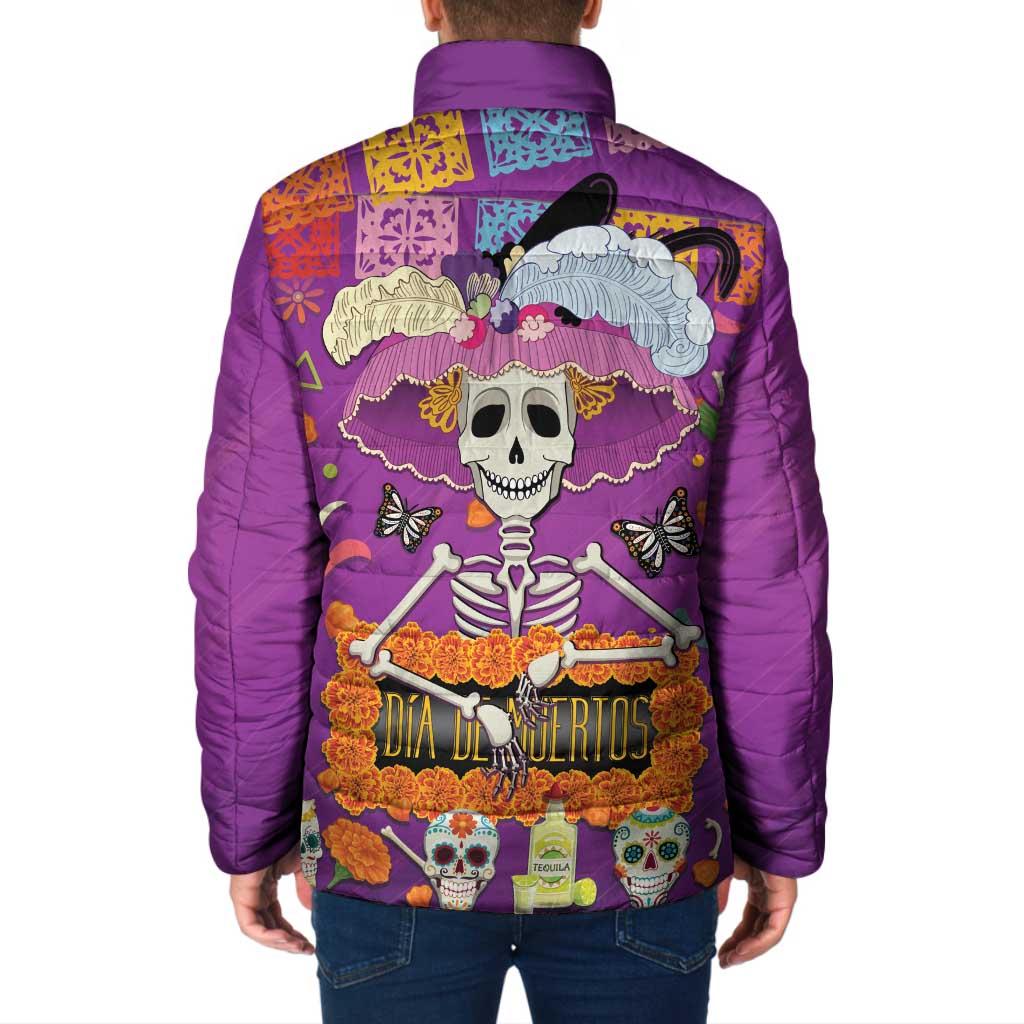 Dia De Muertos Mexico Padded Jacket La Calavera Catrina - Wonder Print Shop