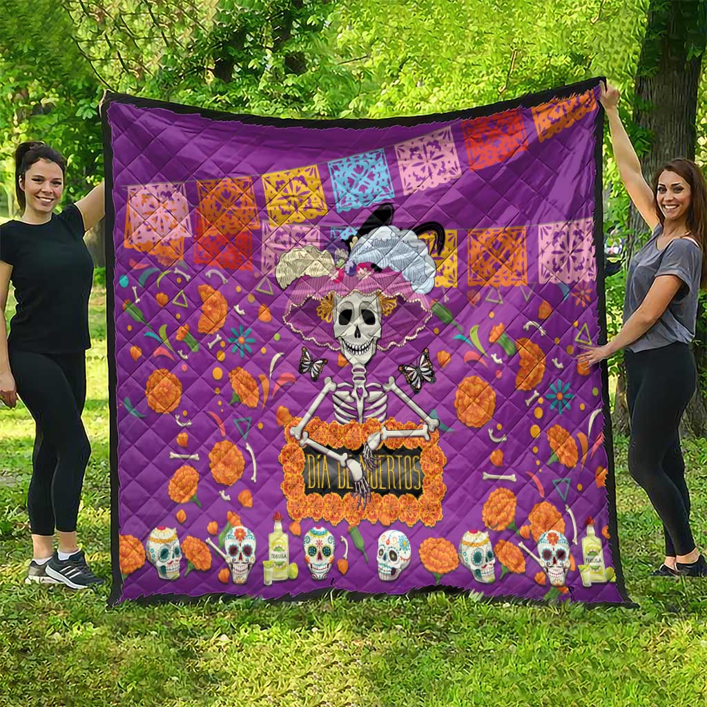 Dia De Muertos Mexico Quilt La Calavera Catrina - Wonder Print Shop