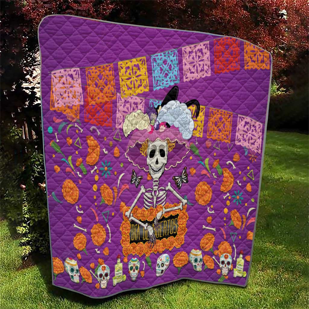 Dia De Muertos Mexico Quilt La Calavera Catrina - Wonder Print Shop