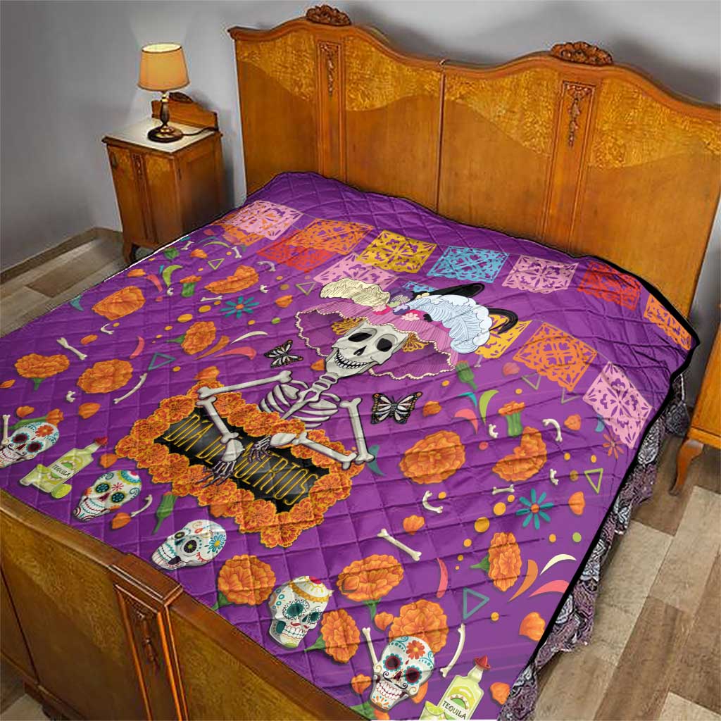 Dia De Muertos Mexico Quilt La Calavera Catrina - Wonder Print Shop