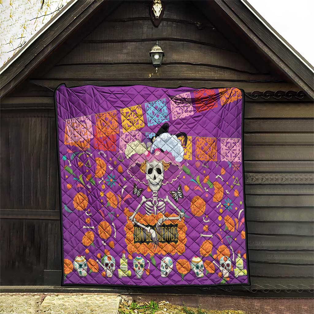 Dia De Muertos Mexico Quilt La Calavera Catrina - Wonder Print Shop