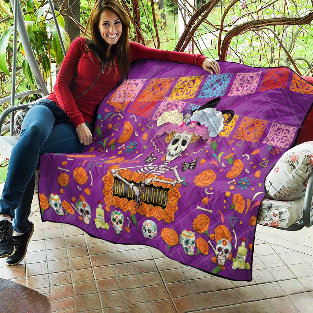 Dia De Muertos Mexico Quilt La Calavera Catrina - Wonder Print Shop