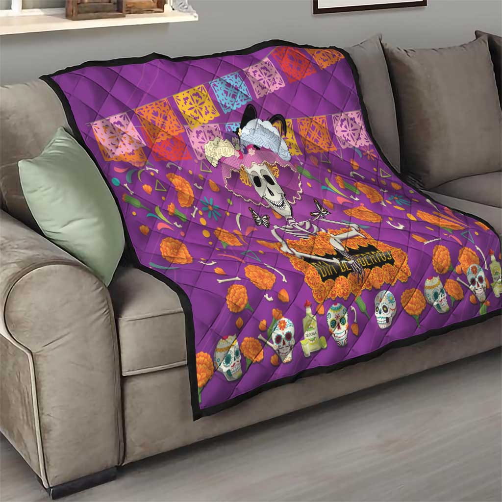 Dia De Muertos Mexico Quilt La Calavera Catrina - Wonder Print Shop