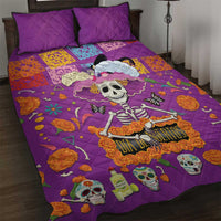 Dia De Muertos Mexico Quilt Bed Set La Calavera Catrina - Wonder Print Shop