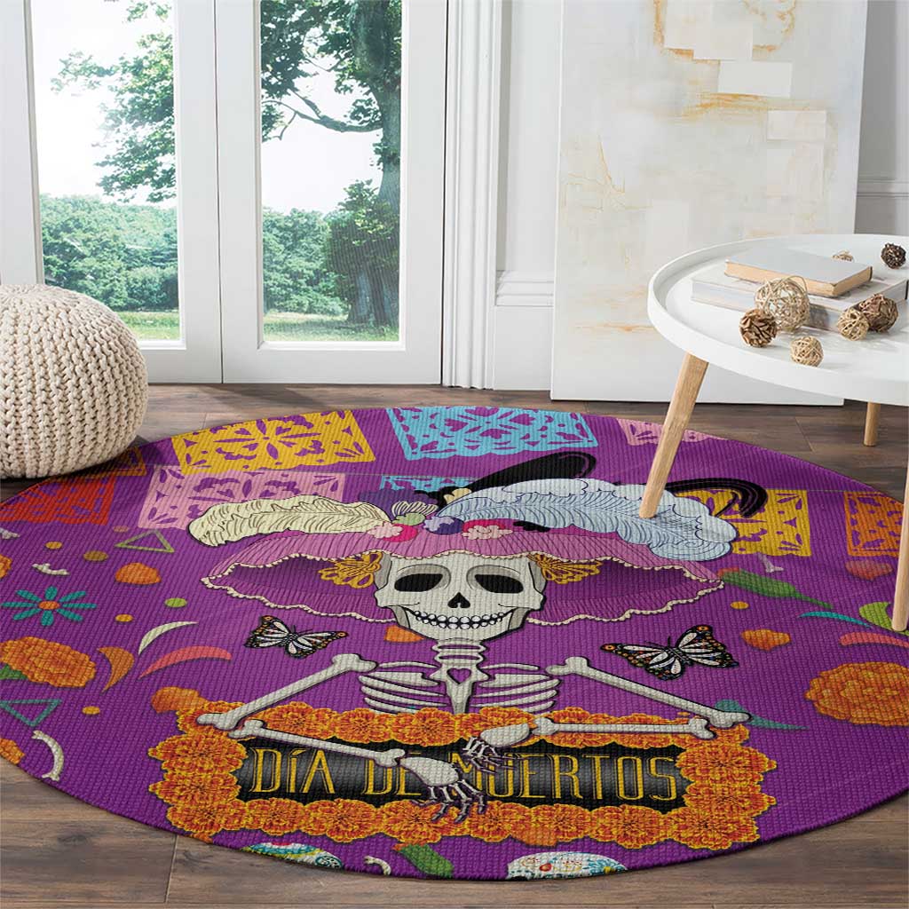 Dia De Muertos Mexico Round Carpet La Calavera Catrina - Wonder Print Shop
