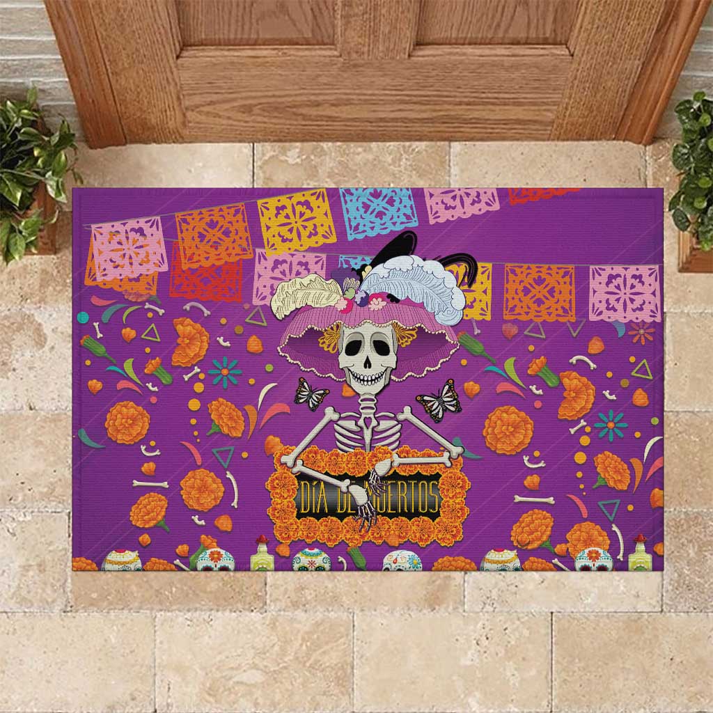 Dia De Muertos Mexico Rubber Doormat La Calavera Catrina - Wonder Print Shop