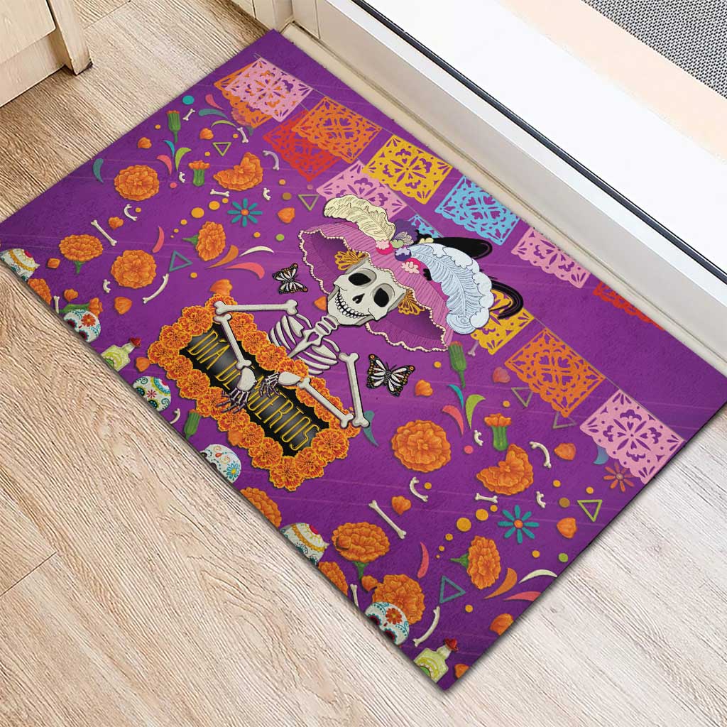 Dia De Muertos Mexico Rubber Doormat La Calavera Catrina - Wonder Print Shop