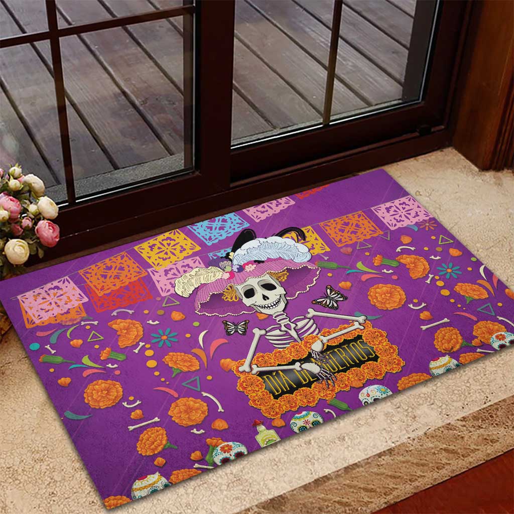 Dia De Muertos Mexico Rubber Doormat La Calavera Catrina - Wonder Print Shop