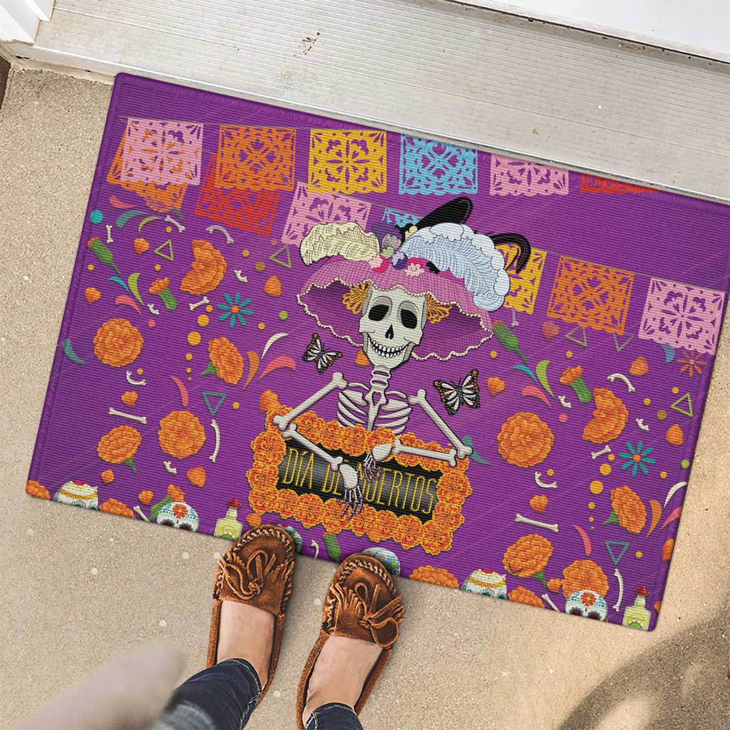 Dia De Muertos Mexico Rubber Doormat La Calavera Catrina - Wonder Print Shop