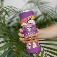 Dia De Muertos Mexico Skinny Tumbler La Calavera Catrina - Wonder Print Shop