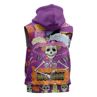 Dia De Muertos Mexico Sleeveless Hoodie La Calavera Catrina - Wonder Print Shop