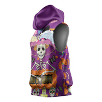 Dia De Muertos Mexico Sleeveless Hoodie La Calavera Catrina - Wonder Print Shop
