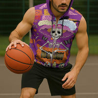 Dia De Muertos Mexico Sleeveless Zip Hoodie La Calavera Catrina - Wonder Print Shop