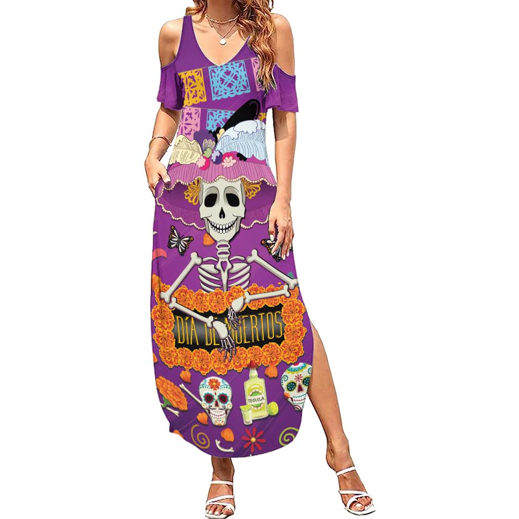 Dia De Muertos Mexico Summer Maxi Dress La Calavera Catrina - Wonder Print Shop