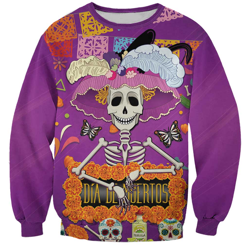 Dia De Muertos Mexico Sweatshirt La Calavera Catrina - Wonder Print Shop