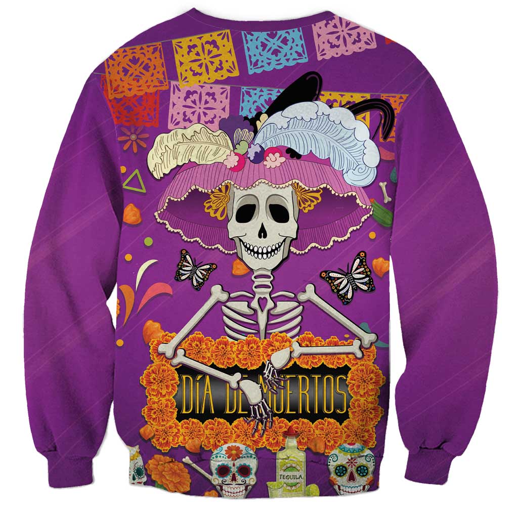 Dia De Muertos Mexico Sweatshirt La Calavera Catrina - Wonder Print Shop