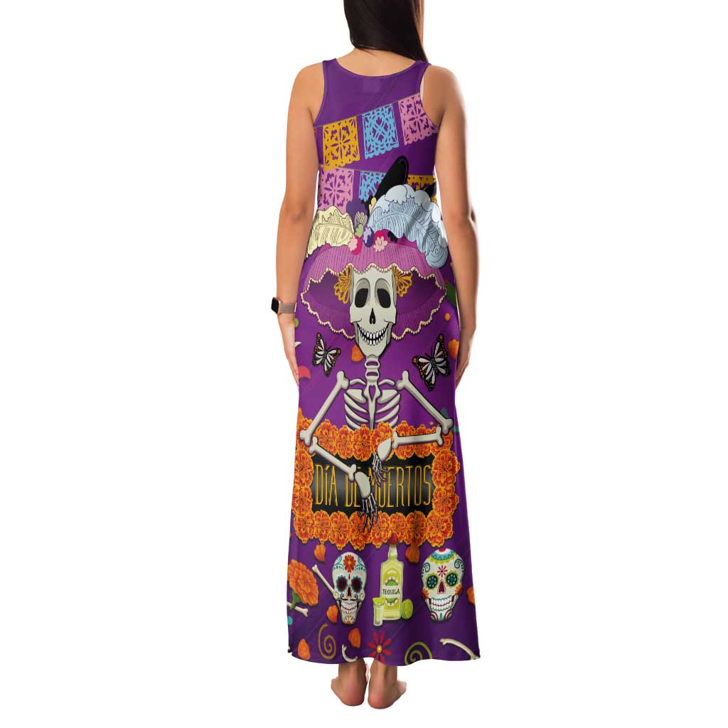 Dia De Muertos Mexico Tank Maxi Dress La Calavera Catrina - Wonder Print Shop