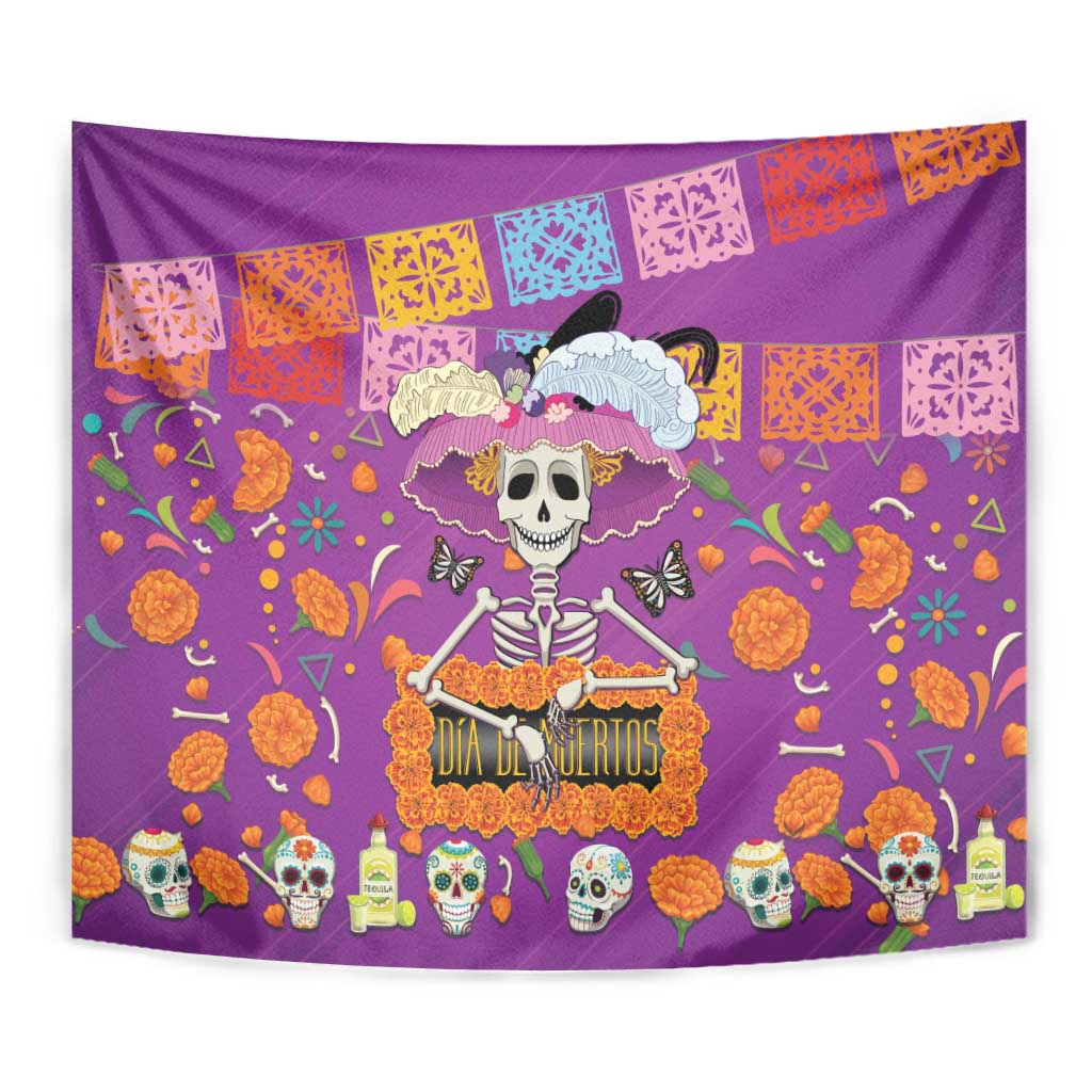 Dia De Muertos Mexico Tapestry La Calavera Catrina - Wonder Print Shop