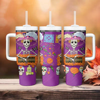 Dia De Muertos Mexico Tumbler With Handle La Calavera Catrina - Wonder Print Shop