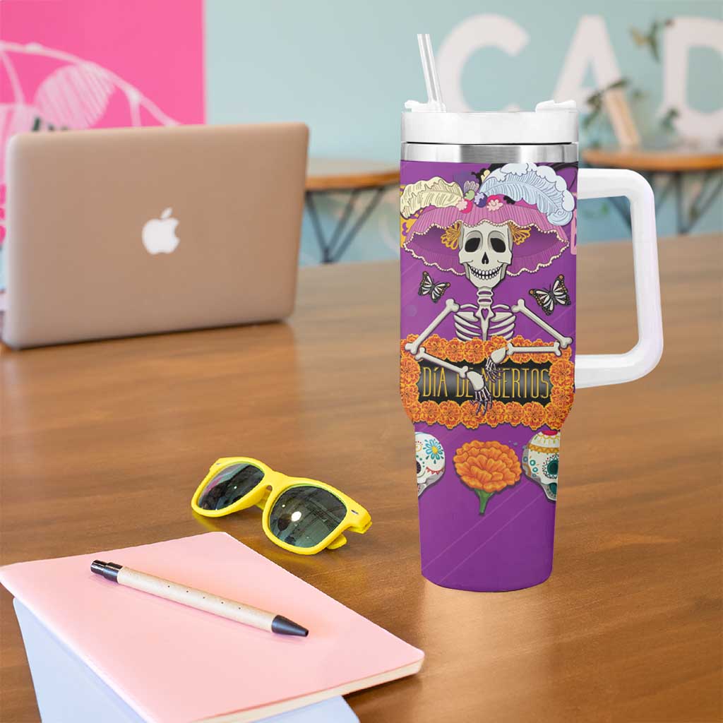 Dia De Muertos Mexico Tumbler With Handle La Calavera Catrina - Wonder Print Shop