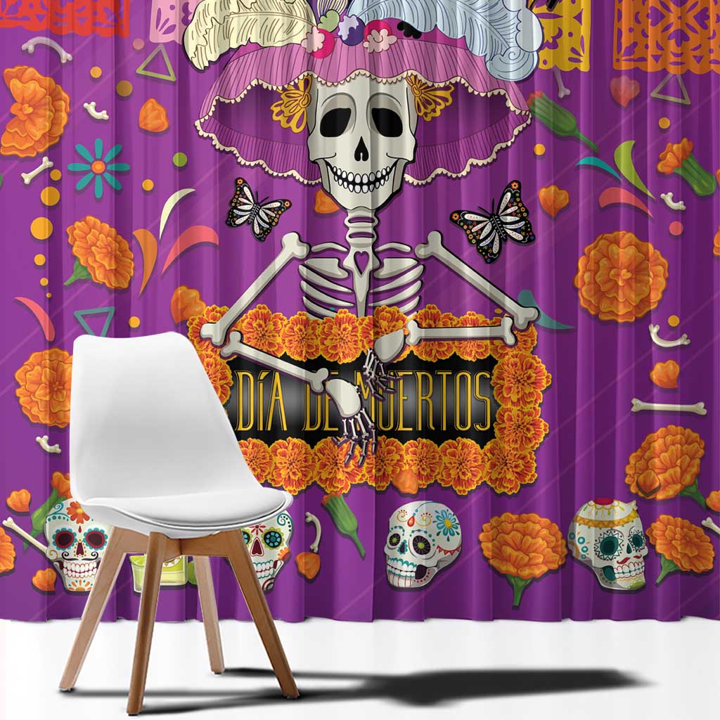 Dia De Muertos Mexico Window Curtain La Calavera Catrina - Wonder Print Shop