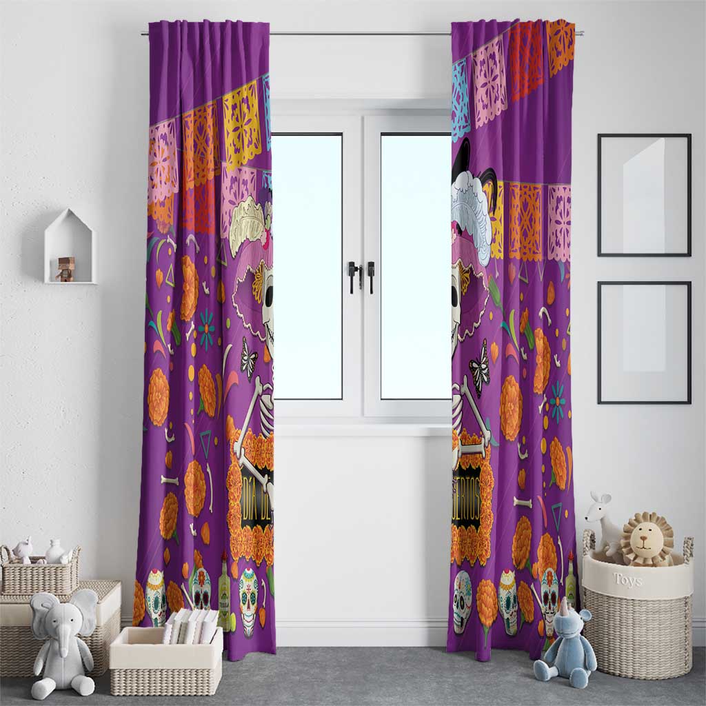 Dia De Muertos Mexico Window Curtain La Calavera Catrina - Wonder Print Shop