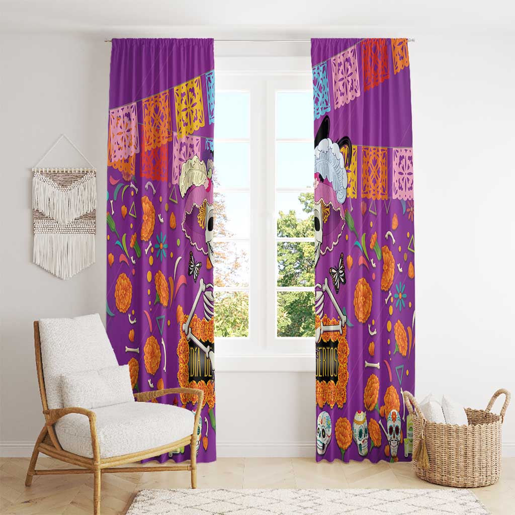 Dia De Muertos Mexico Window Curtain La Calavera Catrina - Wonder Print Shop