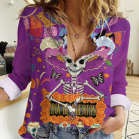 Dia De Muertos Mexico Women Casual Shirt La Calavera Catrina - Wonder Print Shop