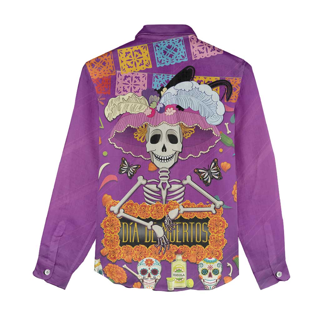 Dia De Muertos Mexico Women Casual Shirt La Calavera Catrina - Wonder Print Shop