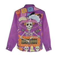 Dia De Muertos Mexico Women Casual Shirt La Calavera Catrina - Wonder Print Shop