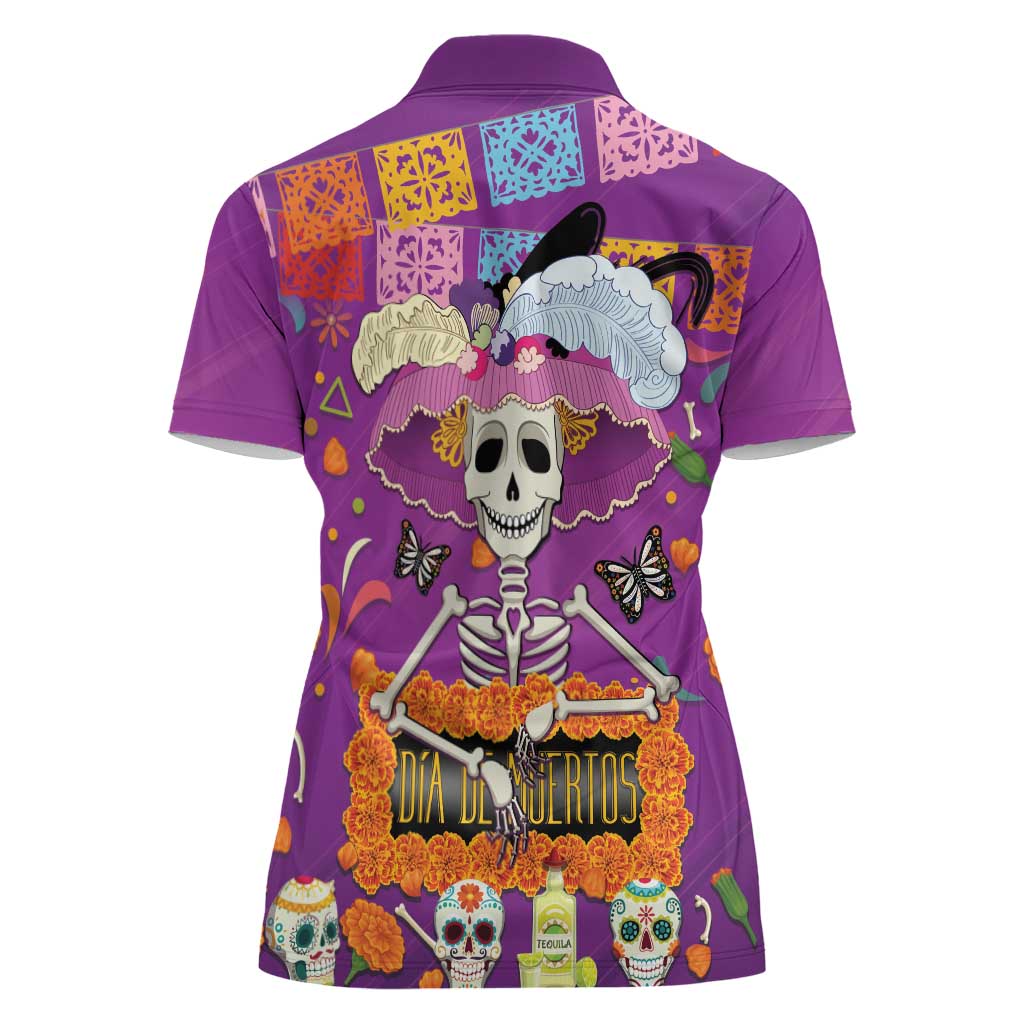 Dia De Muertos Mexico Women Polo Shirt La Calavera Catrina - Wonder Print Shop