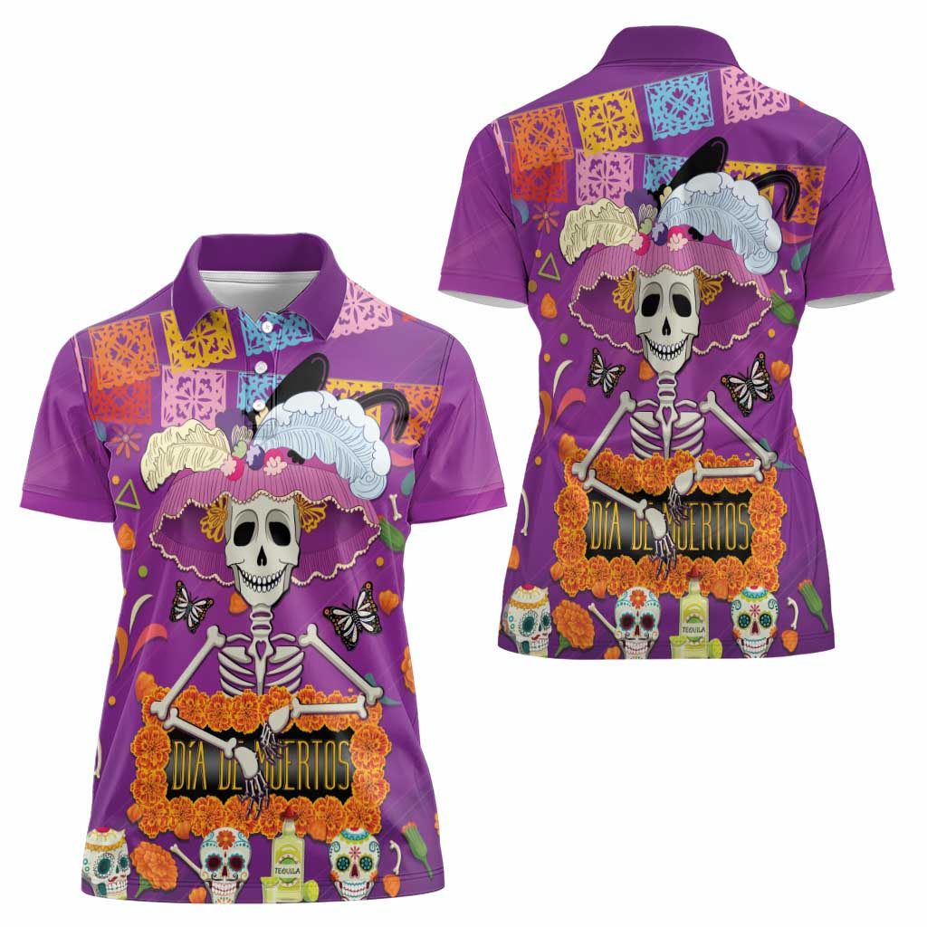 Dia De Muertos Mexico Women Polo Shirt La Calavera Catrina - Wonder Print Shop