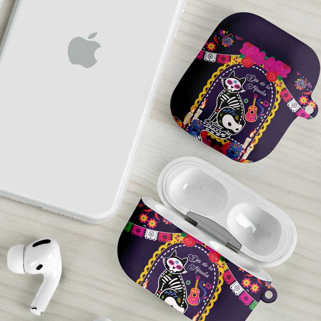 Mexico Day Of The Dead AirPods Case Cat Skeleton Dia De Los Meowtos - Wonder Print Shop