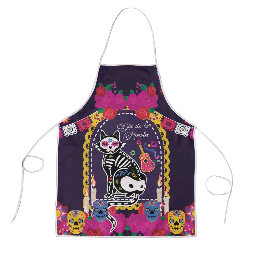 Mexico Day Of The Dead Apron Cat Skeleton Dia De Los Meowtos - Wonder Print Shop