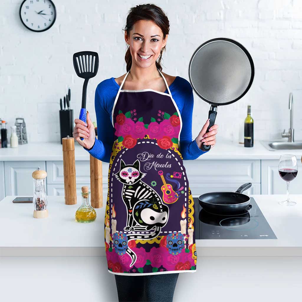 Mexico Day Of The Dead Apron Cat Skeleton Dia De Los Meowtos - Wonder Print Shop