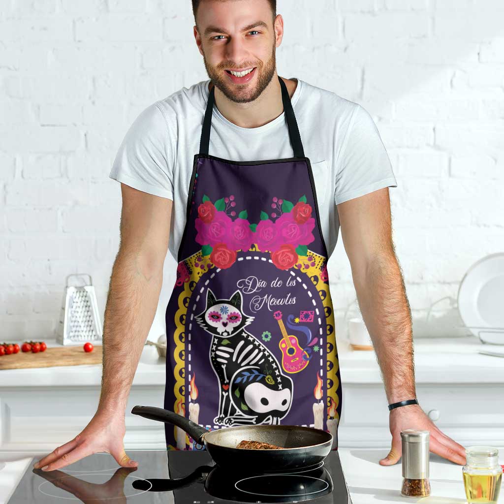 Mexico Day Of The Dead Apron Cat Skeleton Dia De Los Meowtos - Wonder Print Shop