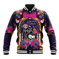 Mexico Day Of The Dead Baseball Jacket Cat Skeleton Dia De Los Meowtos - Wonder Print Shop
