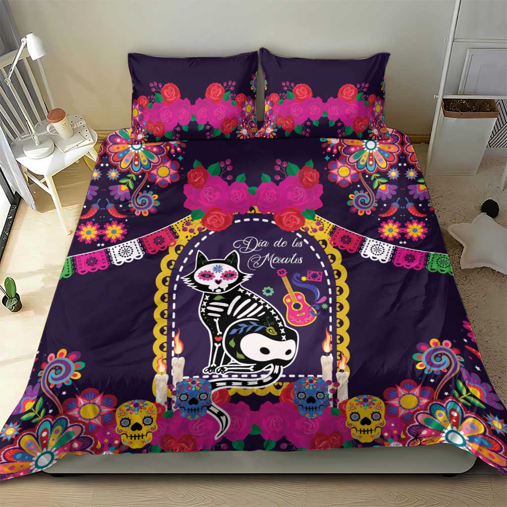 Mexico Day Of The Dead Bedding Set Cat Skeleton Dia De Los Meowtos - Wonder Print Shop