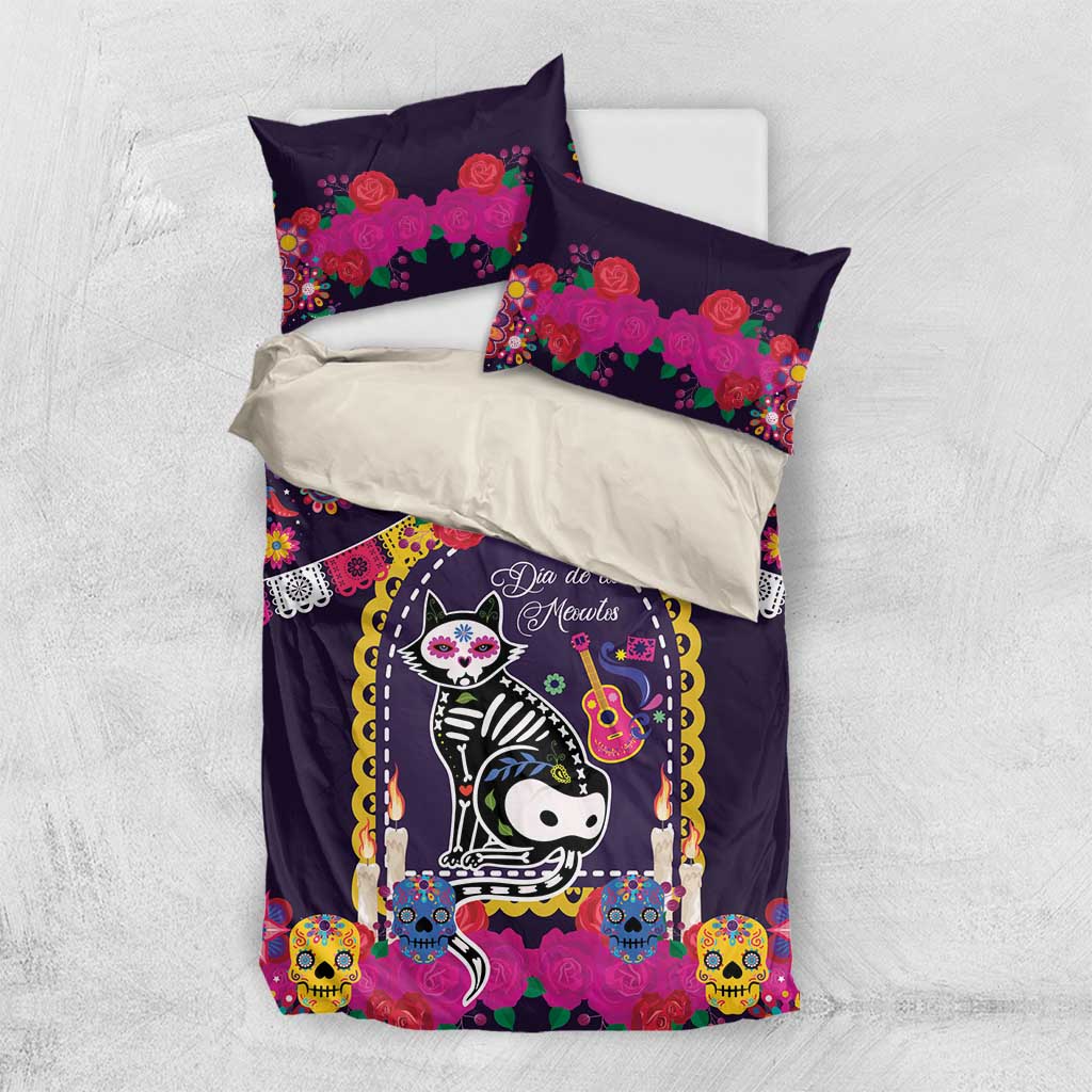 Mexico Day Of The Dead Bedding Set Cat Skeleton Dia De Los Meowtos - Wonder Print Shop