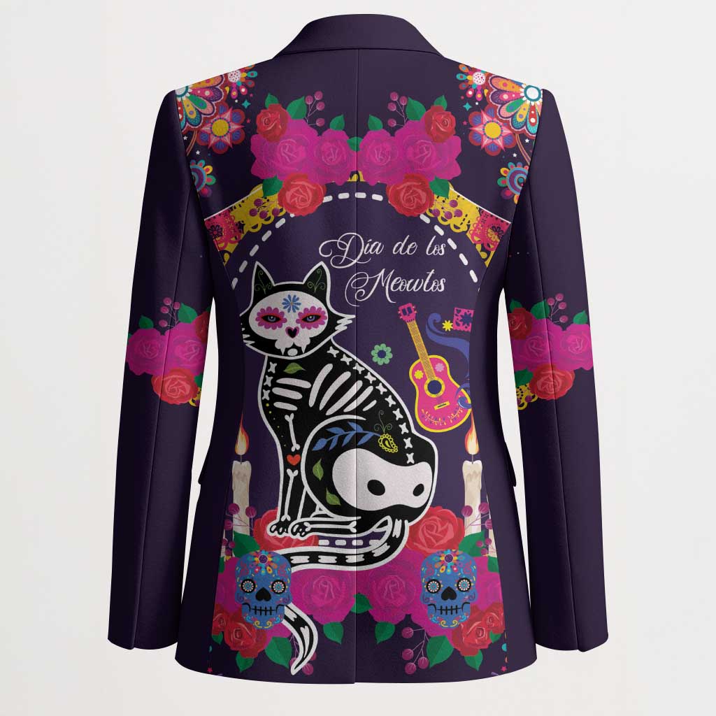 Mexico Day Of The Dead Blazer Cat Skeleton Dia De Los Meowtos - Wonder Print Shop