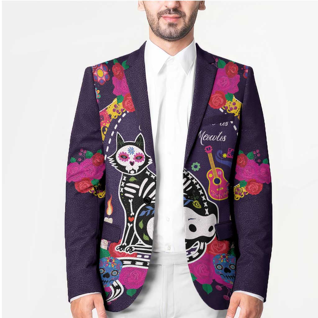 Mexico Day Of The Dead Blazer Cat Skeleton Dia De Los Meowtos - Wonder Print Shop