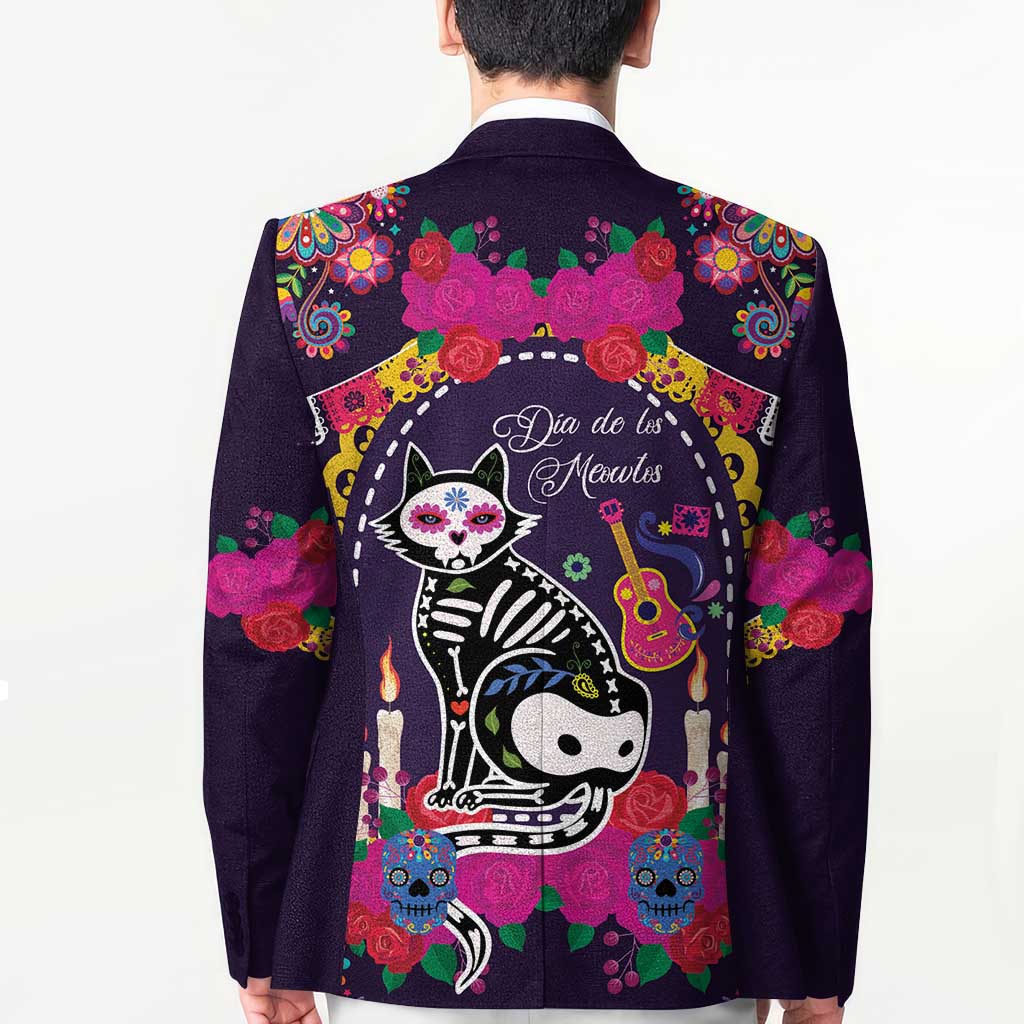 Mexico Day Of The Dead Blazer Cat Skeleton Dia De Los Meowtos - Wonder Print Shop
