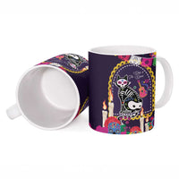 Mexico Day Of The Dead Ceramic Mug Cat Skeleton Dia De Los Meowtos - Wonder Print Shop