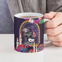 Mexico Day Of The Dead Ceramic Mug Cat Skeleton Dia De Los Meowtos - Wonder Print Shop