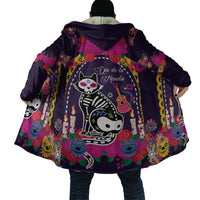 Mexico Day Of The Dead Cloak Cat Skeleton Dia De Los Meowtos - Wonder Print Shop