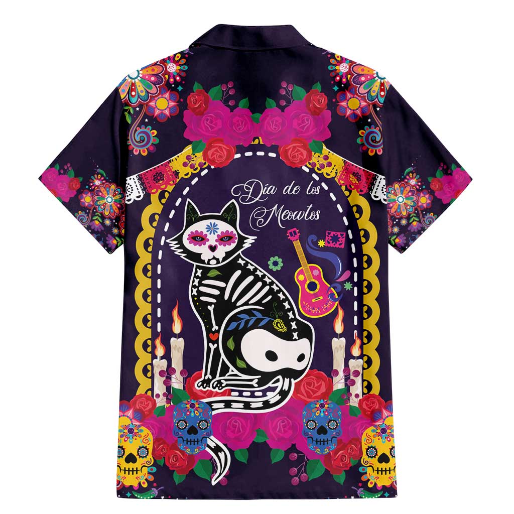 Mexico Day Of The Dead Family Matching Mermaid Dress and Hawaiian Shirt Cat Skeleton Dia De Los Meowtos - Wonder Print Shop