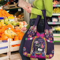 Mexico Day Of The Dead Grocery Bag Cat Skeleton Dia De Los Meowtos - Wonder Print Shop
