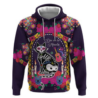 Mexico Day Of The Dead Hoodie Cat Skeleton Dia De Los Meowtos - Wonder Print Shop