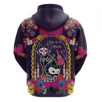 Mexico Day Of The Dead Hoodie Cat Skeleton Dia De Los Meowtos - Wonder Print Shop